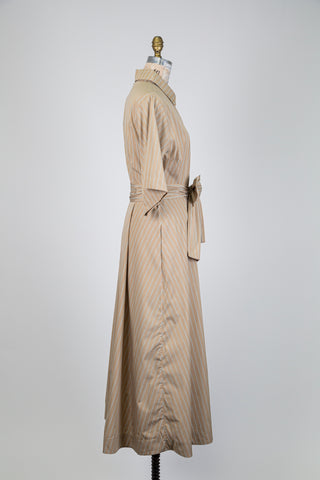 Robe chemisier beige à doubles rayures (8)