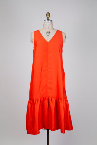 Robe orange vif sans manches (6)