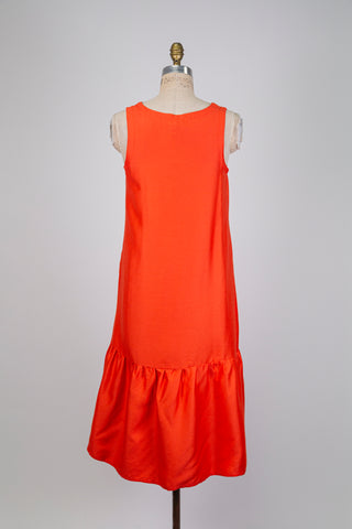 Robe orange vif sans manches (6)