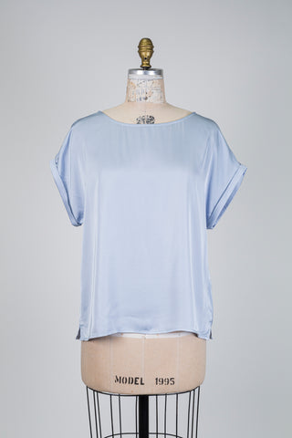 Powder blue satin top (6) *imp*