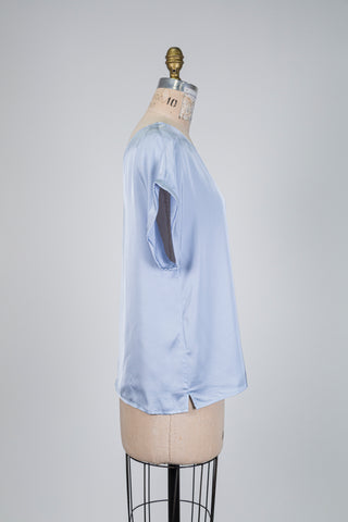 Powder blue satin top (6) *imp*