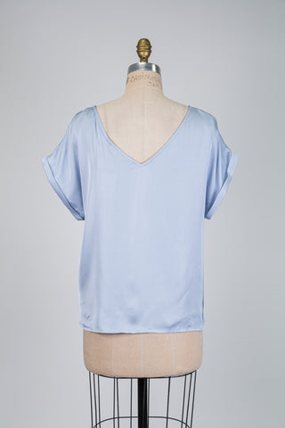 Powder blue satin top (6) *imp*