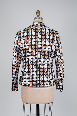 Black stylized hearts comfort blazer (M)
