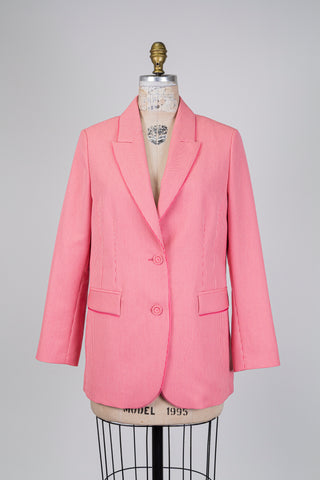 Blazer rose à motif discret (M/L)
