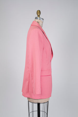 Blazer rose à motif discret (M/L)