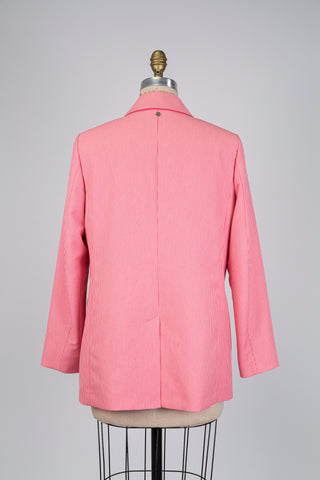 Blazer rose à motif discret (M/L)