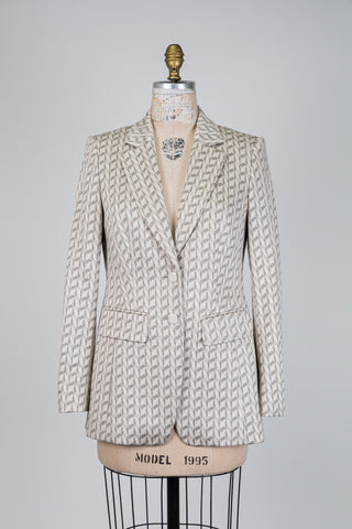 Blazer géométrique beige doux (M+L)
