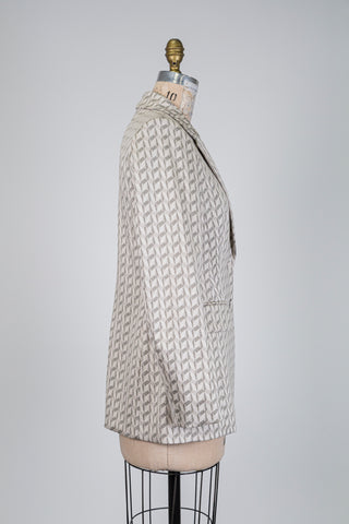Blazer géométrique beige doux (M+L)