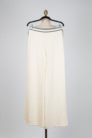 Pantalon en dentelle extensible ivoire (S)