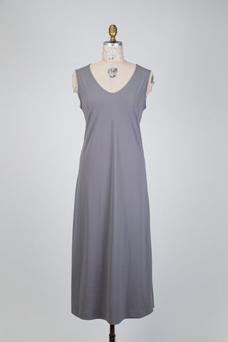 Robe à taille nouée gris brume (M à XL)