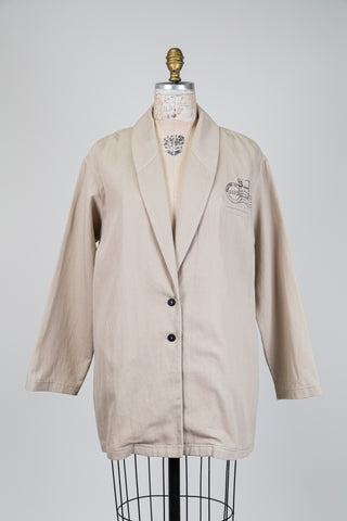 Grey oversized blazer with stamp (S+M)