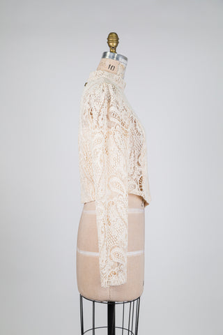 Cream lace blouse with bustier (6)