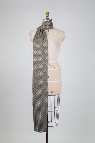 Foulard XXL kaki géo-chic réversible