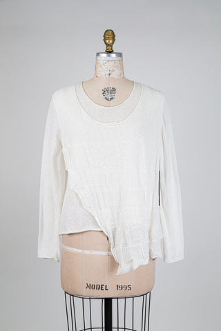 Chandail ivoire oversized à superposition (S)