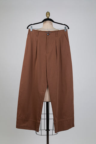 Brown wide-leg trousers (S)
