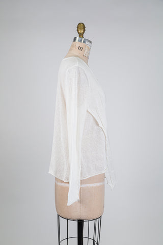 Chandail ivoire oversized à superposition (S)