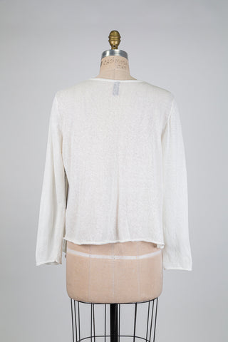 Chandail ivoire oversized à superposition (S)