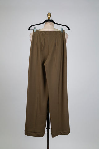 Pantalon jambe droite vert olive (XS)