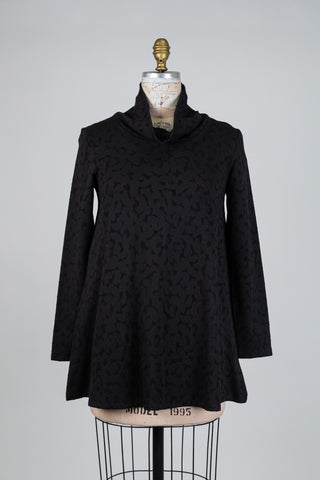 Tunique trapèze à jacquard noir (S)