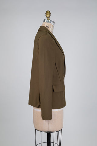 Blazer vert olive double boutonnage (S)