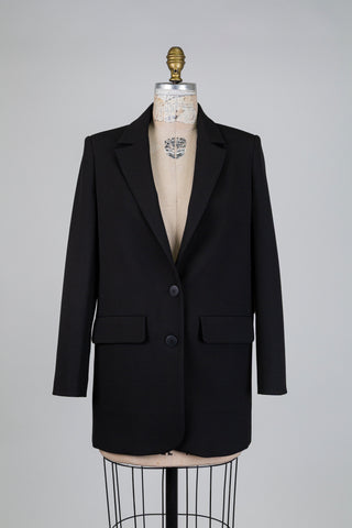 Blazer long noir oversized (XS)