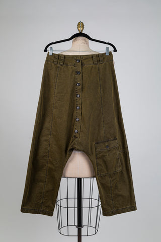 Pesto green harem pants (S)