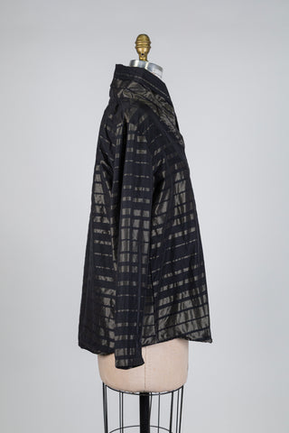 Black and bronze striped high-neck tunic (S)