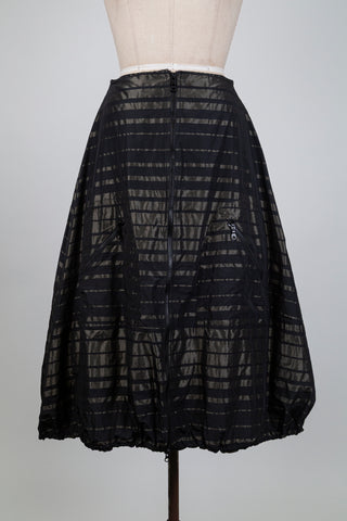 Jupe ballon à rayures noir et bronze (S)