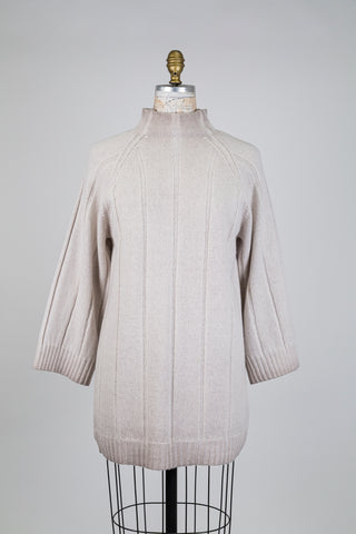 Grey sweater dress with misty hems (S)