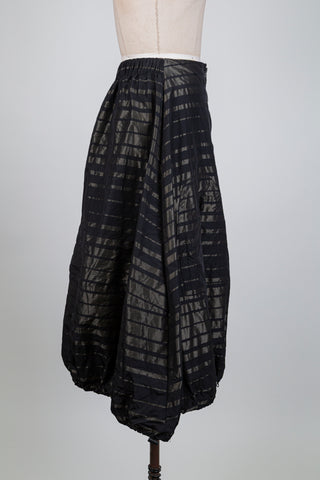 Jupe ballon à rayures noir et bronze (S)