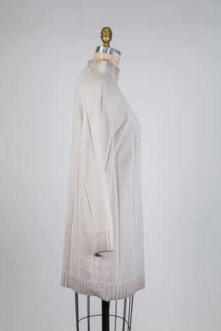 Grey sweater dress with misty hems (S)