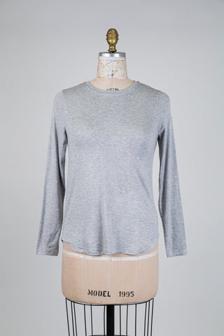 T-shirt gris chiné à manches longues (XS-M-L-XXL)