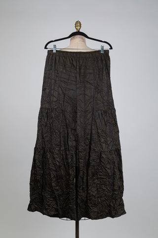 Pantalon kaki moiré effet froissé (S)