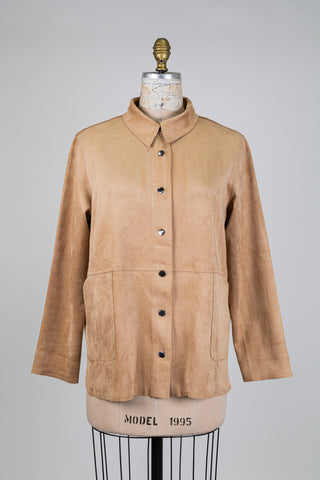 Golden suede-effect blouse (L)