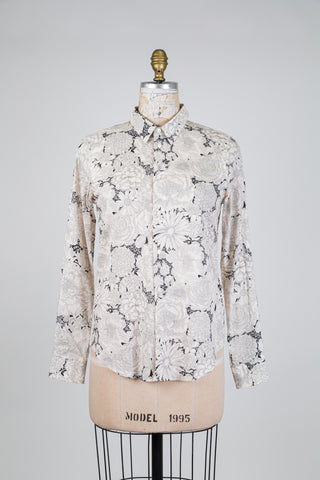 Chemisier crème esquisses florales (6)