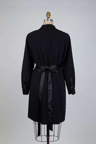 Black wrap dress, blazer style (6)