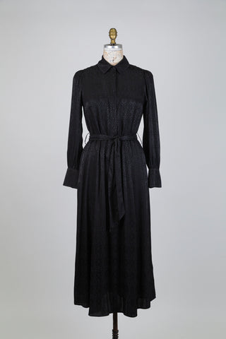 Robe fluide noire à motif damassé (6)