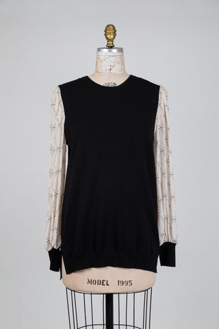 Chandail noir manches "boucle d'or" (XS-M-L-XL-XXL)