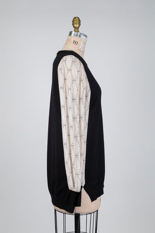 Chandail noir manches "boucle d'or" (XS-M-L-XL-XXL)