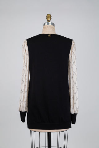 Chandail noir manches "boucle d'or" (XS-M-L-XL-XXL)