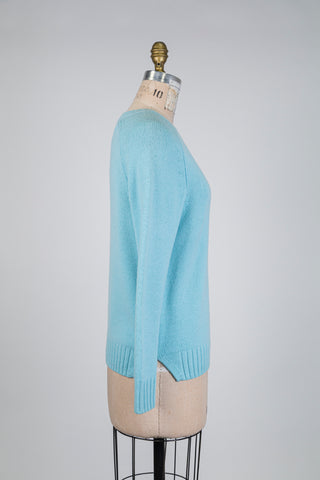 Chandail en cachemire bleu doux (6)