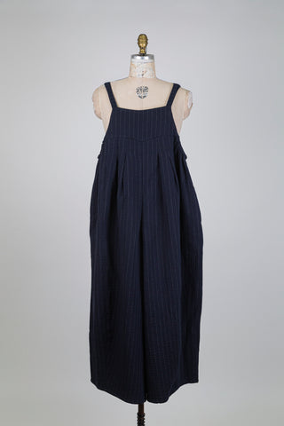 Salopette oversized marine à rayures (S)