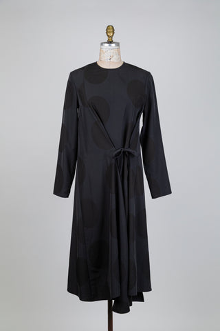 Robe gris carbonne macro pois (S)