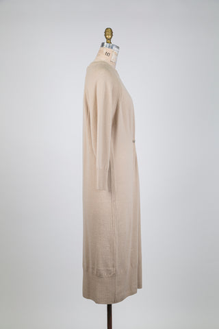 Robe chandail en laine sésame (S)