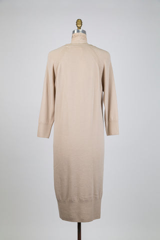 Robe chandail en laine sésame (S)