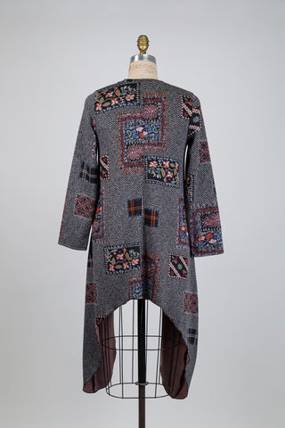 Long tunic with chevron and floral print (S)