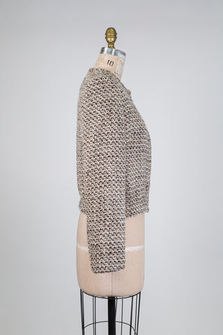 Light beige and brown tweed jacket (4+8)