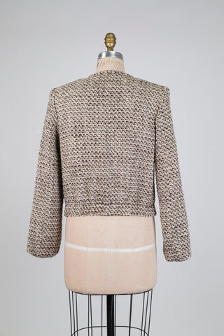 Light beige and brown tweed jacket (4+8)