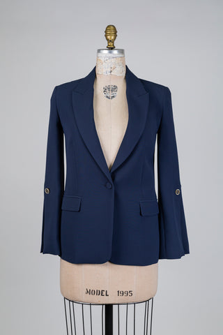 Blazer bleu à manches glam (4+10)