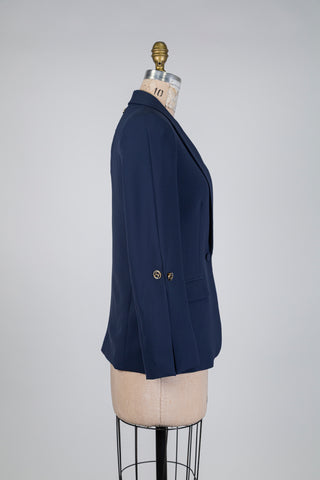 Blazer bleu à manches glam (4+10)